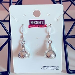 Silver Hershey Kiss Earrings